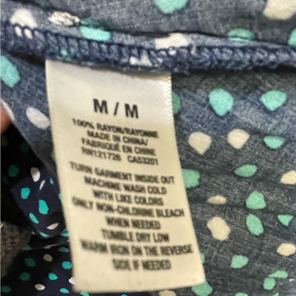 Aeropostale Polka Dot Dress with Belt (navy and teal) - Picture 8 of 8